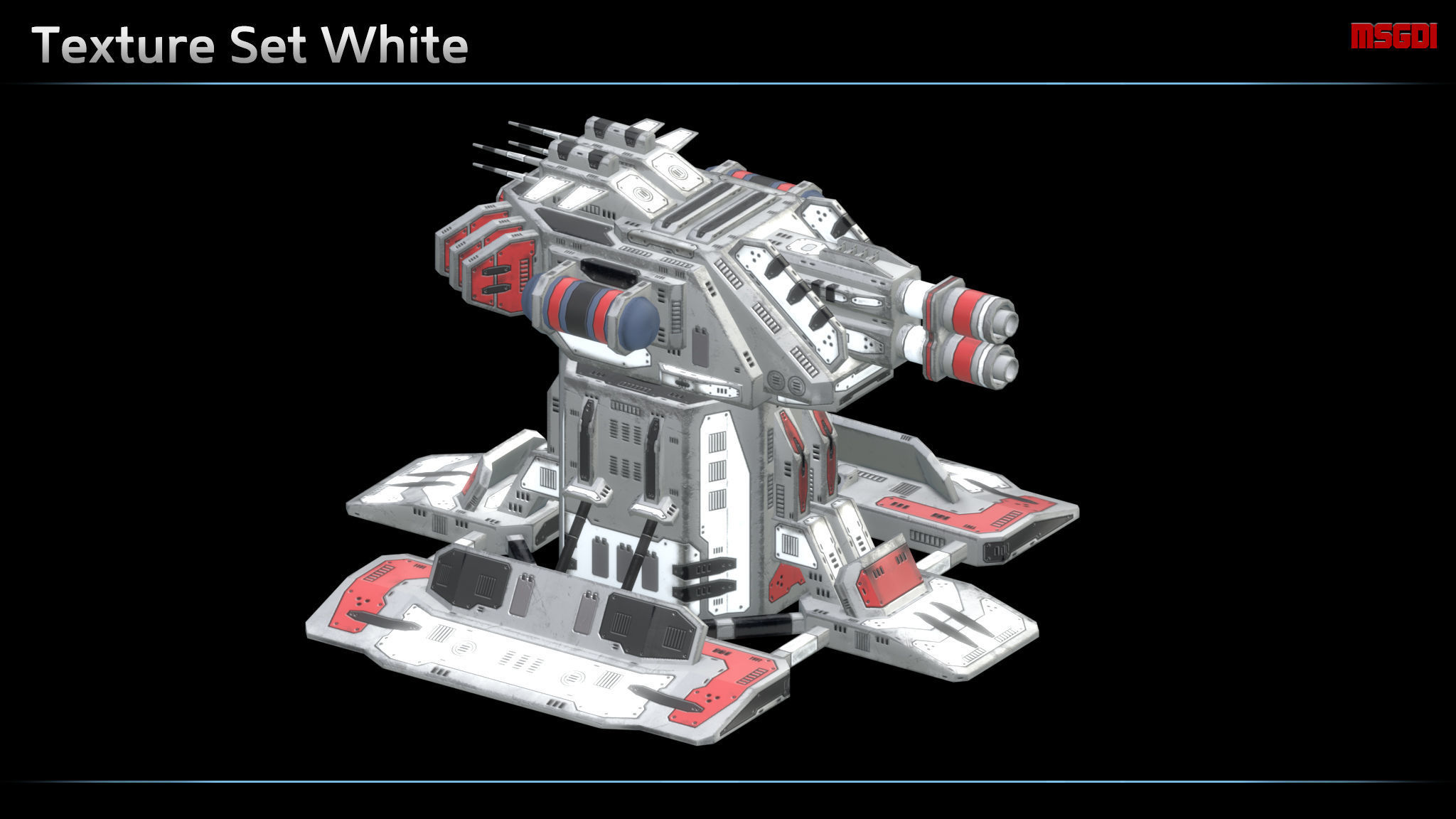 Flamer Turret Low-poly 3D model_6