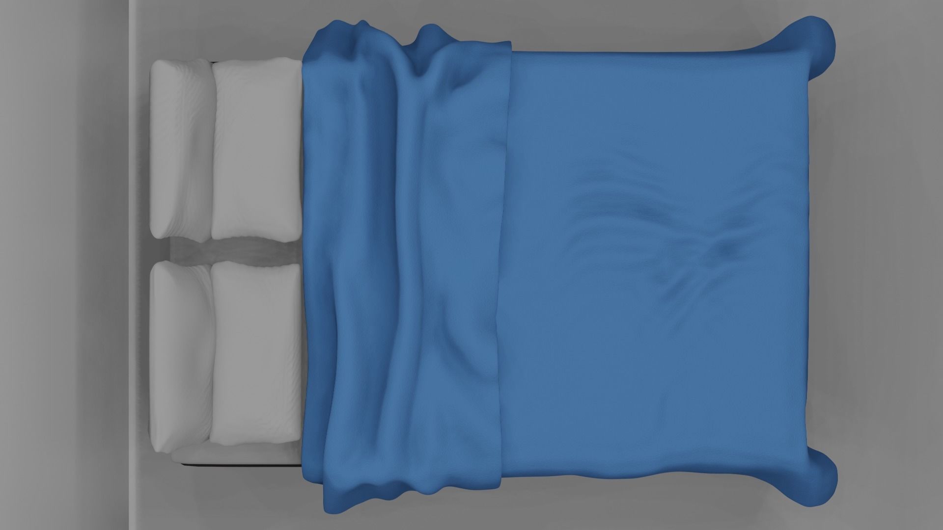 Bed with Pillow Free 3D model_1