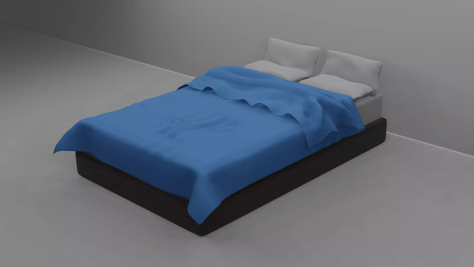 Bed with Pillow Free 3D model_0