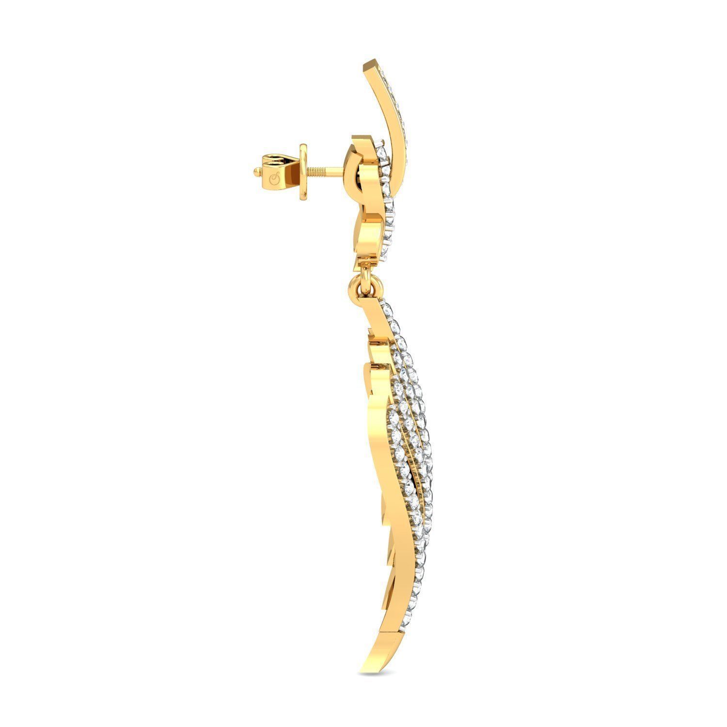 Women long earrings 3dm stl render detail 3D print model 3D print model_2