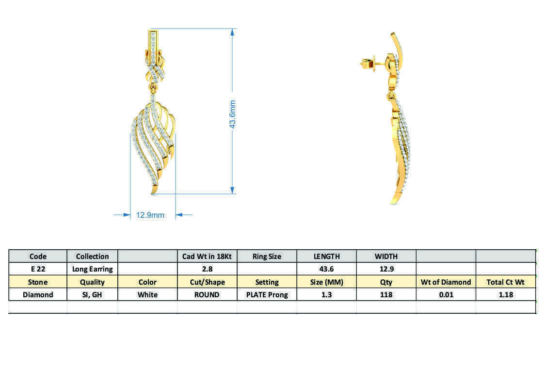 Women long earrings 3dm stl render detail 3D print model 3D print model_3