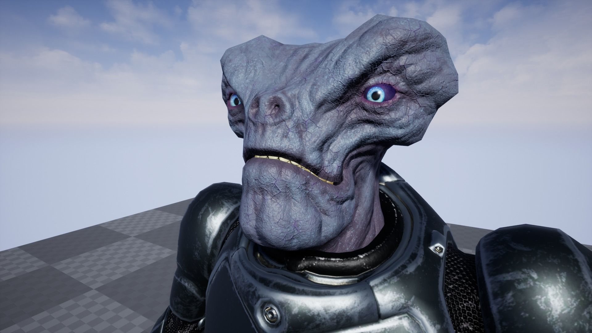 Alien in armored suit Low-poly 3D model_20