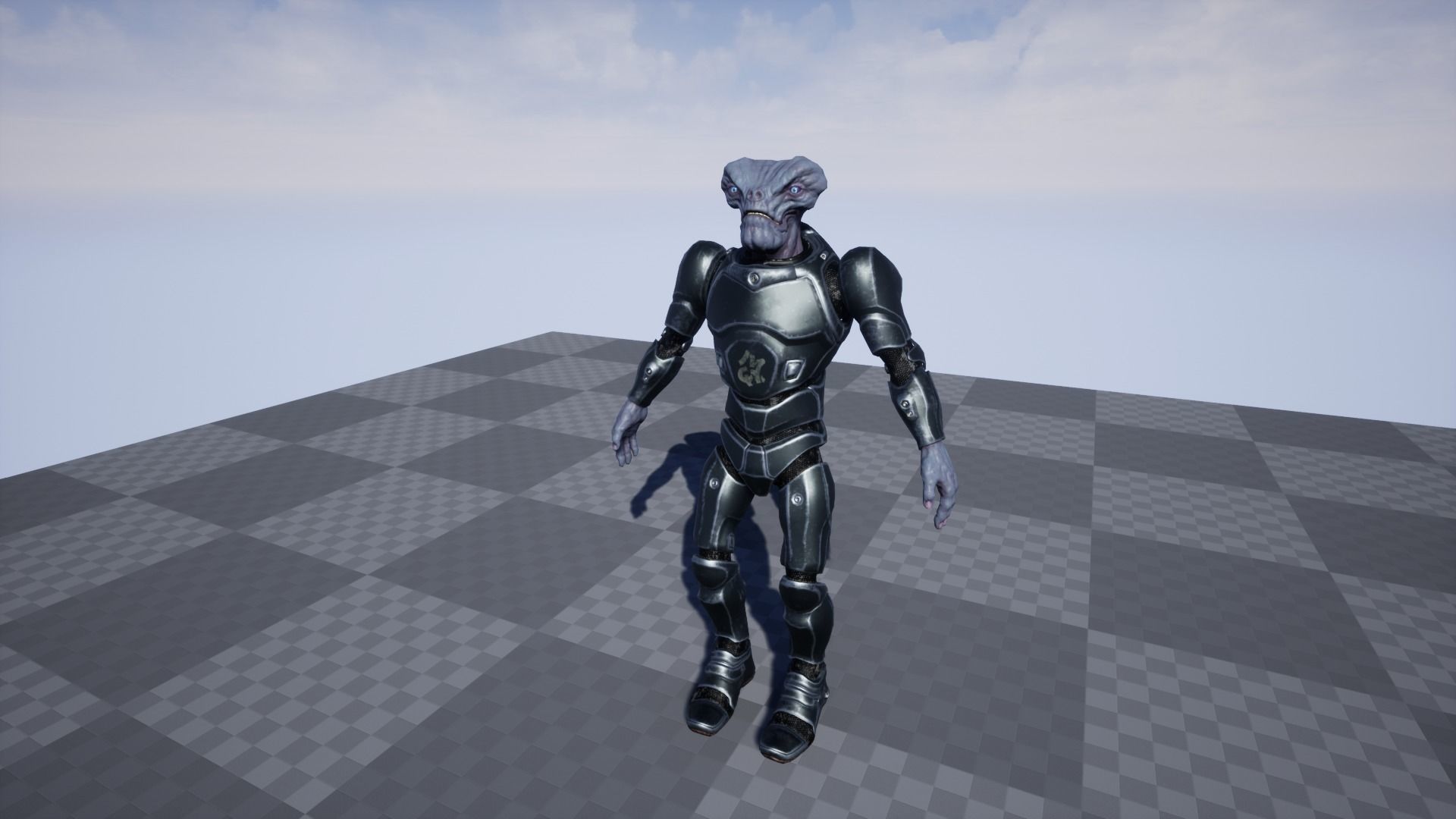 Alien in armored suit Low-poly 3D model_21