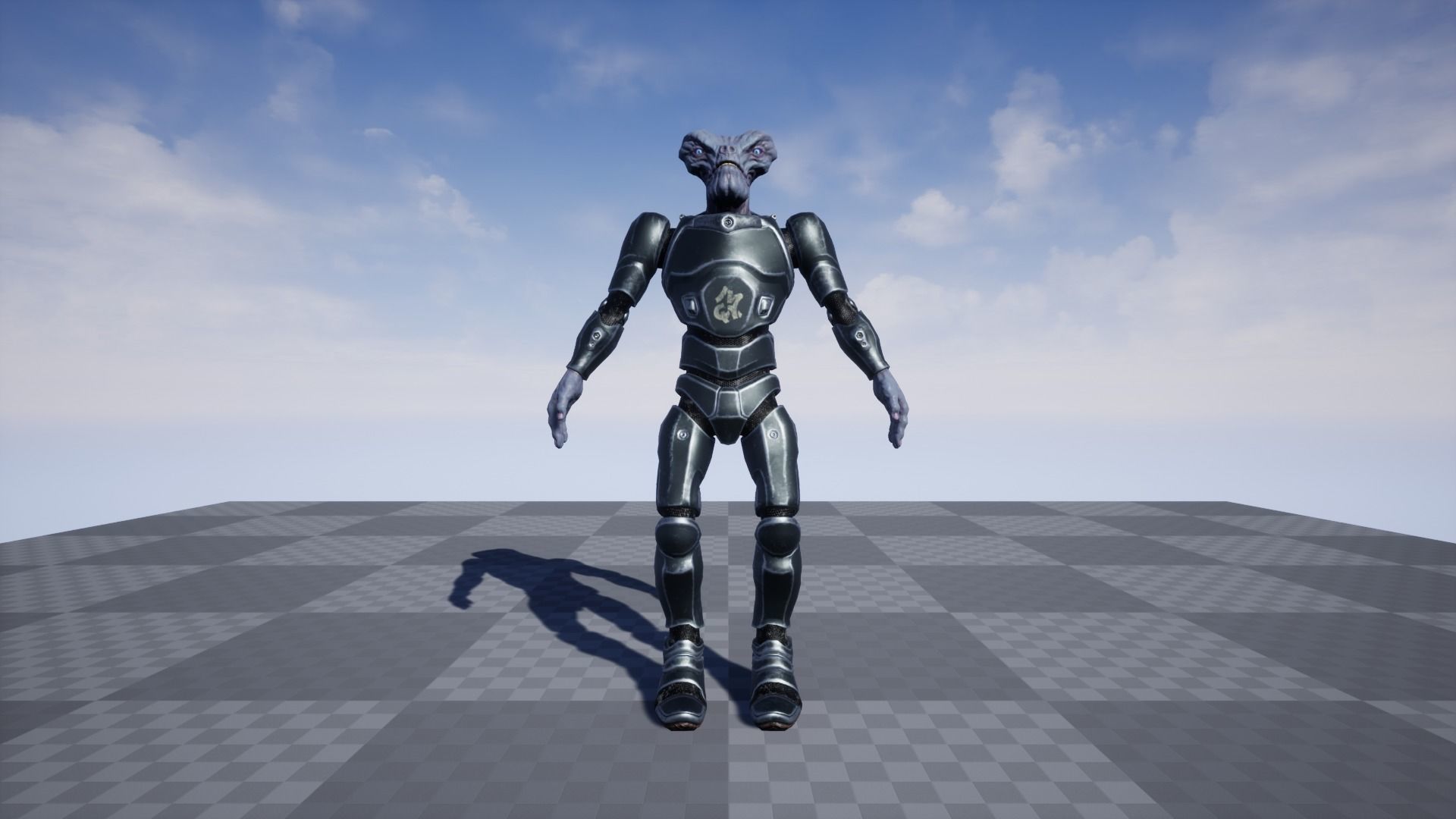 Alien in armored suit Low-poly 3D model_17