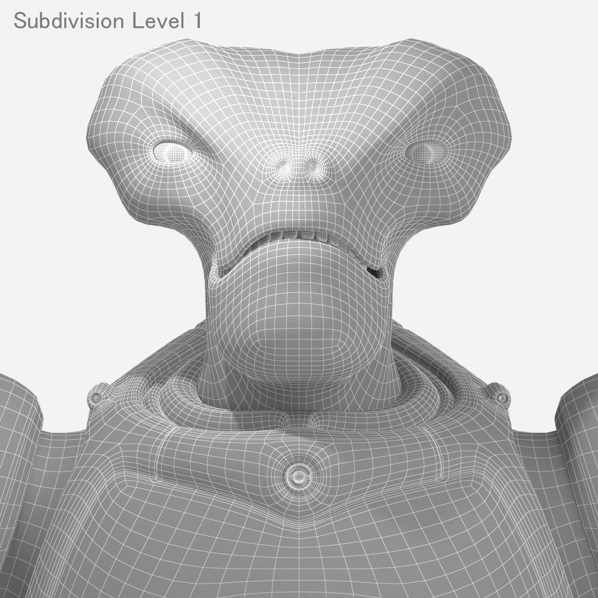 Alien in armored suit Low-poly 3D model_14