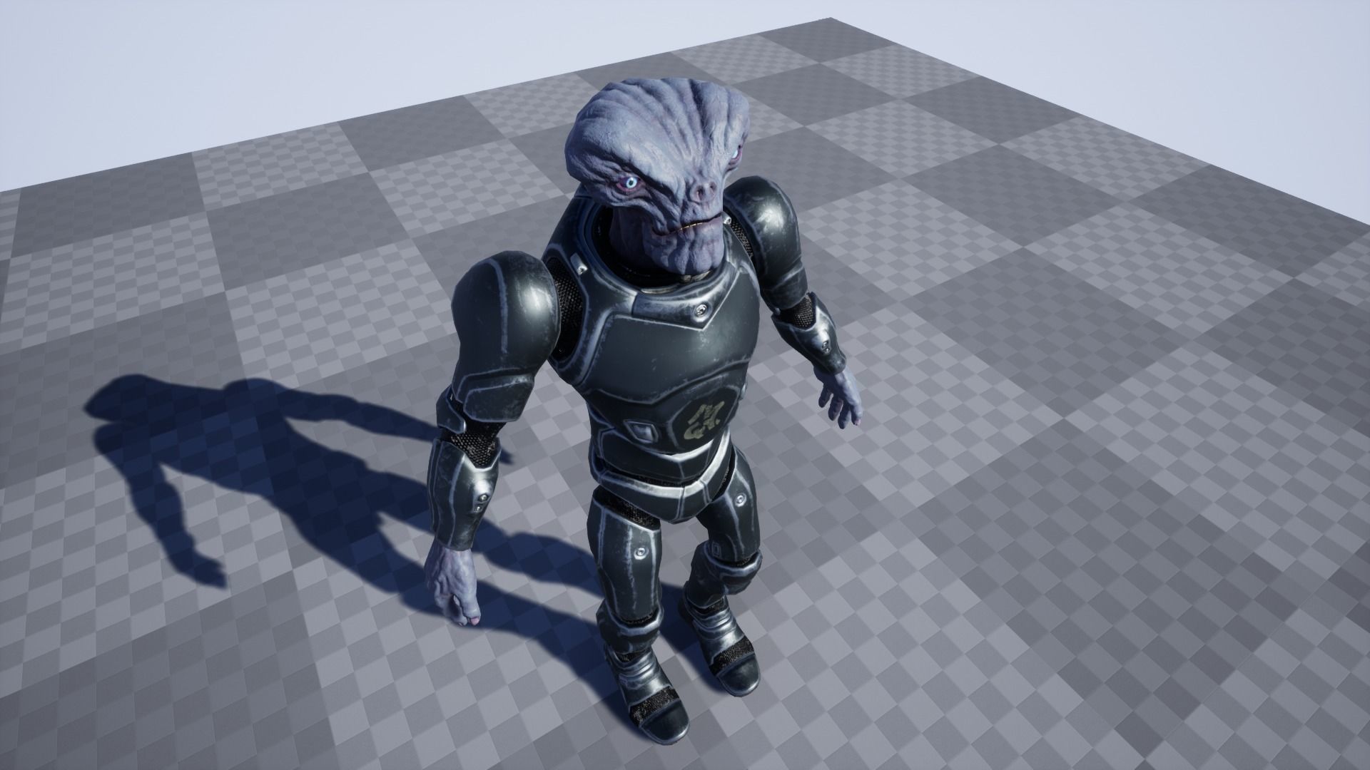 Alien in armored suit Low-poly 3D model_22