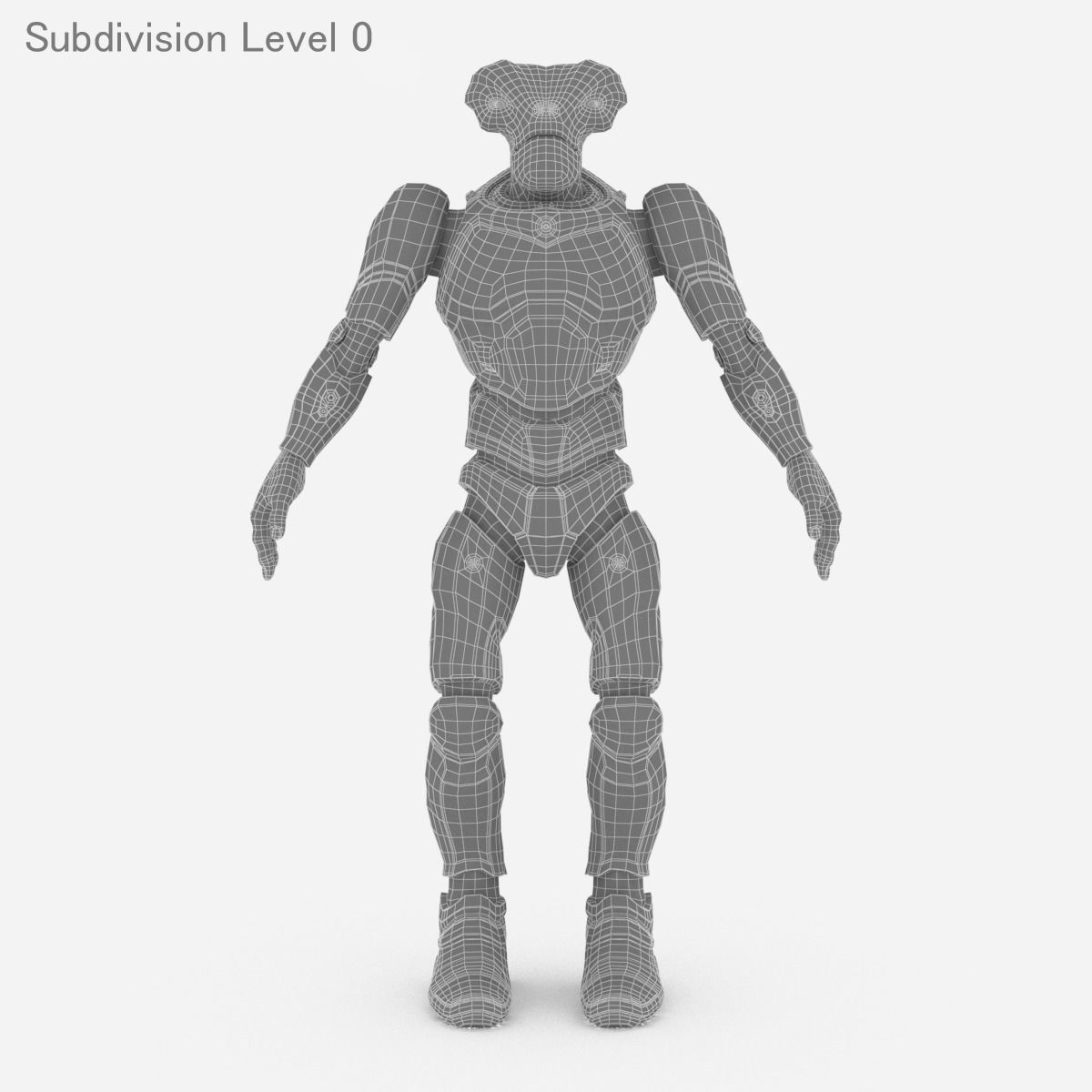 Alien in armored suit Low-poly 3D model_11