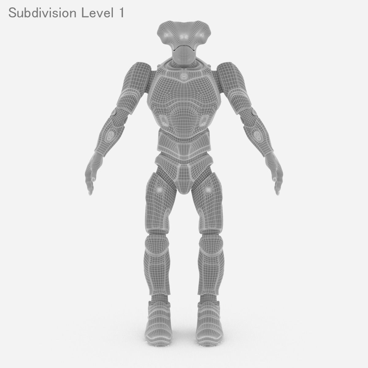 Alien in armored suit Low-poly 3D model_12