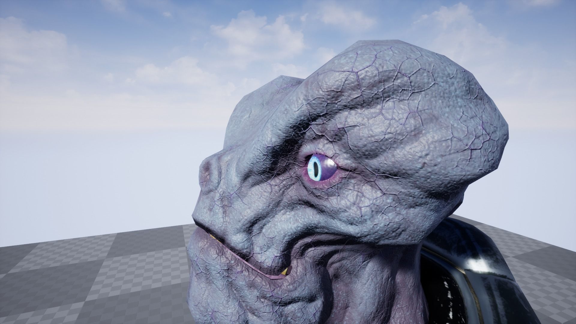 Alien in armored suit Low-poly 3D model_29