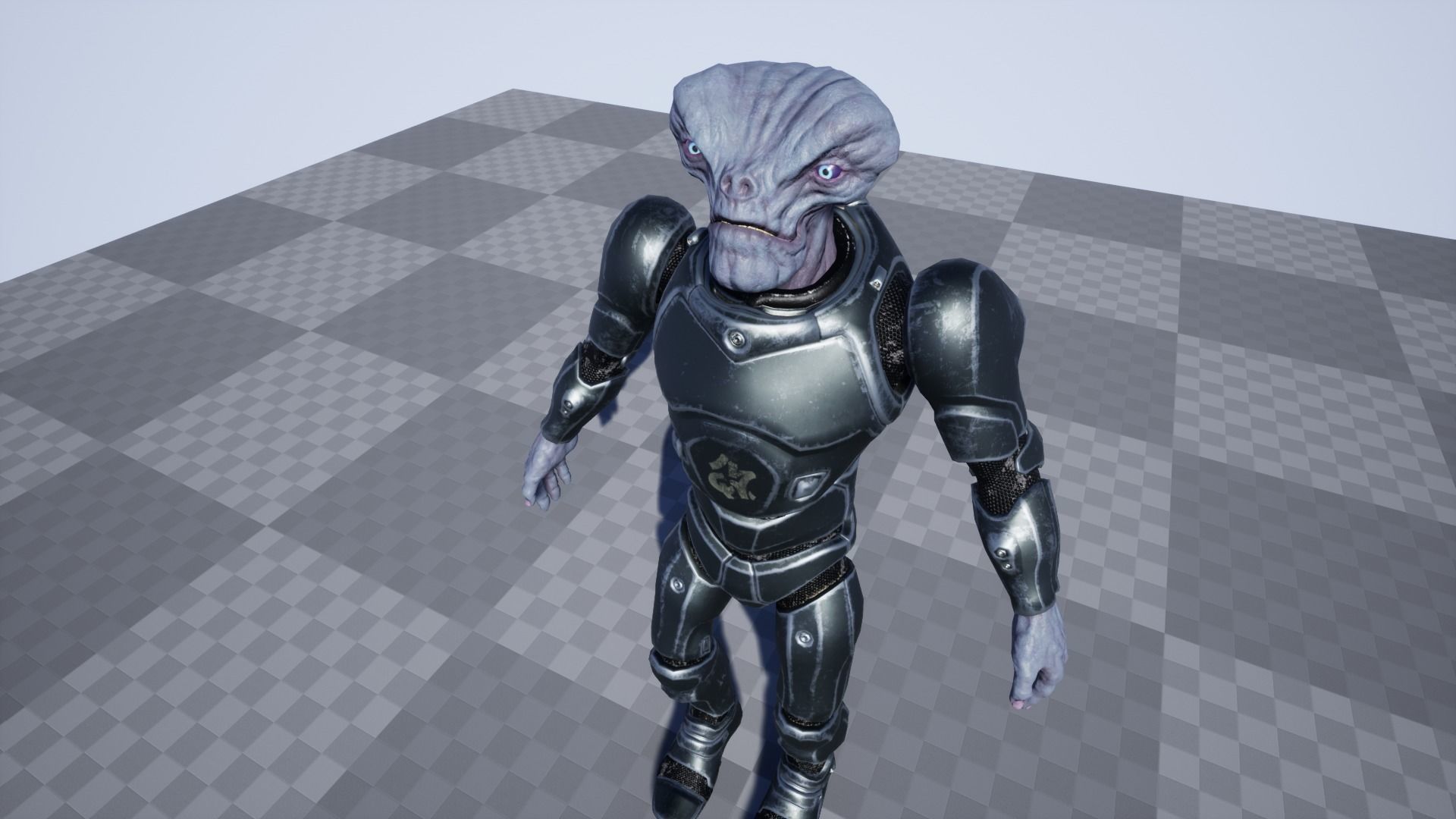 Alien in armored suit Low-poly 3D model_23
