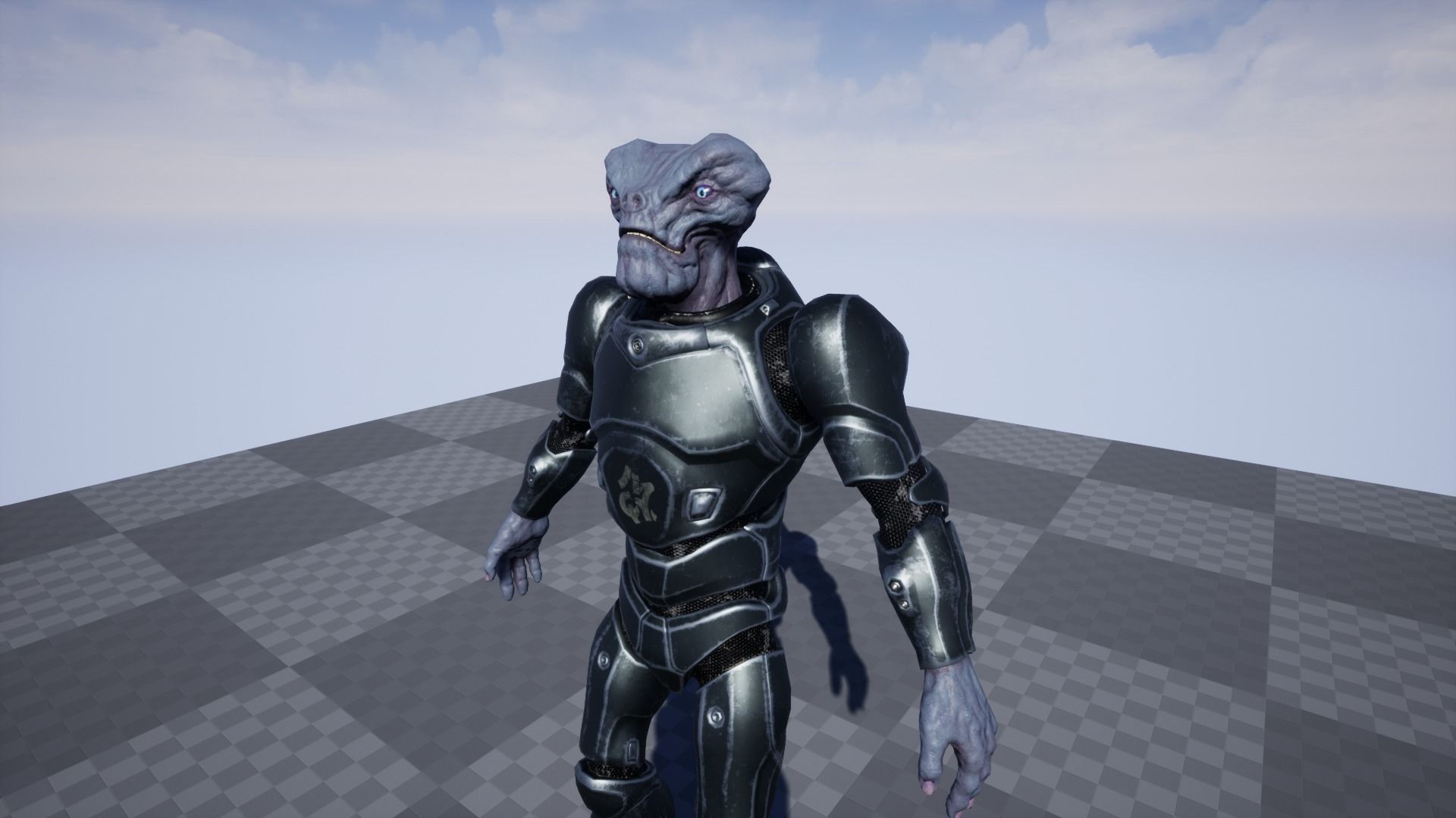 Alien in armored suit Low-poly 3D model_18