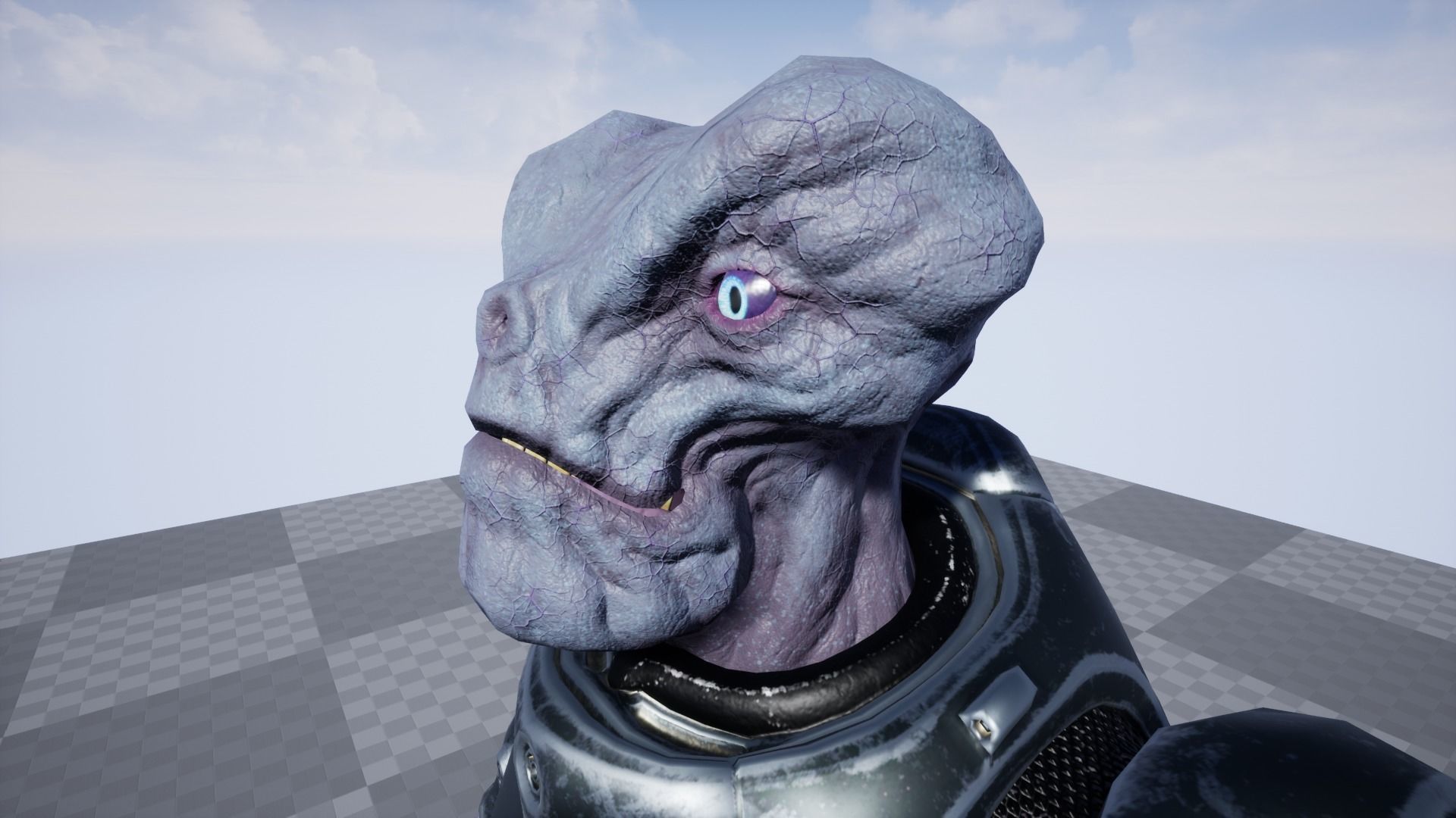 Alien in armored suit Low-poly 3D model_28