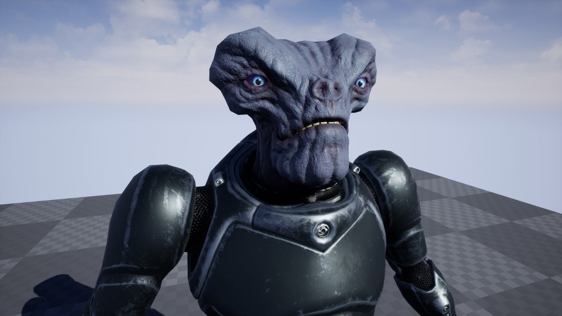 Alien in armored suit Low-poly 3D model_19