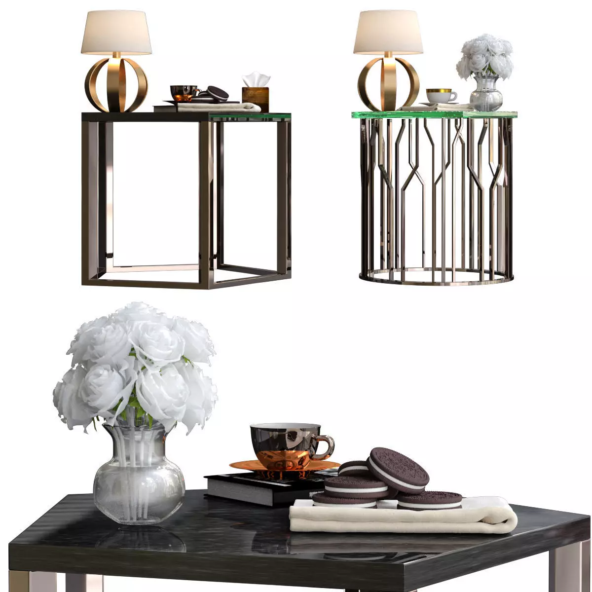 Coffee tables Decorative sets 2 3D model_0