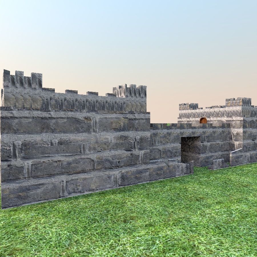 Medieval Entrance Tower Gate 3D model_6
