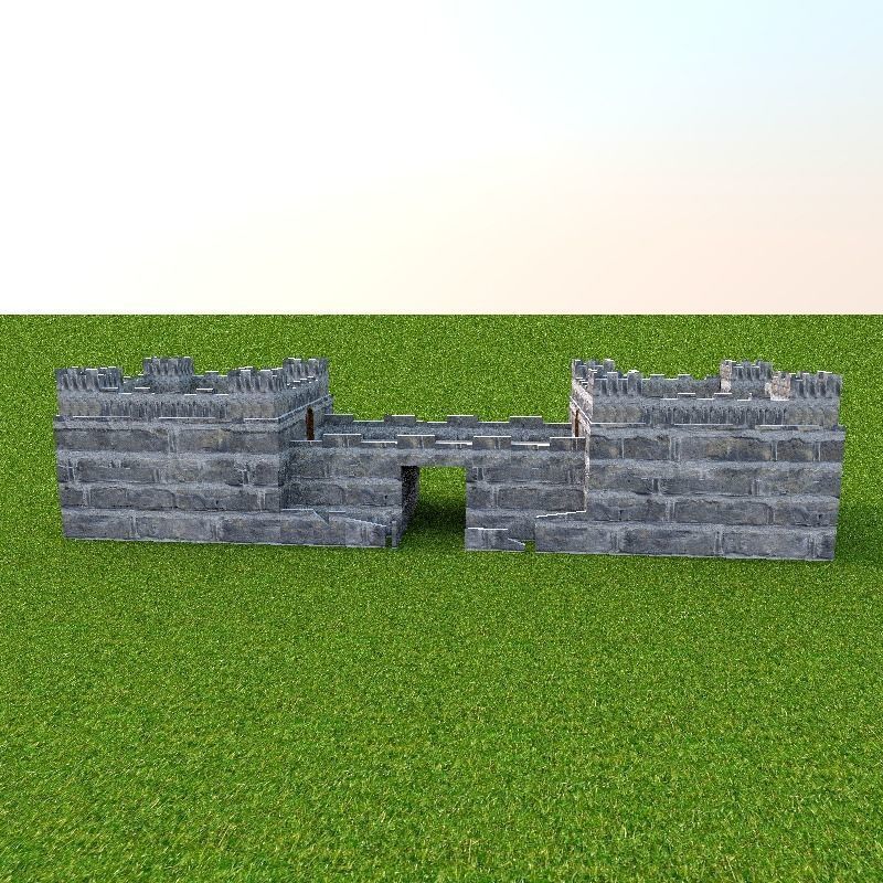 Medieval Entrance Tower Gate 3D model_11