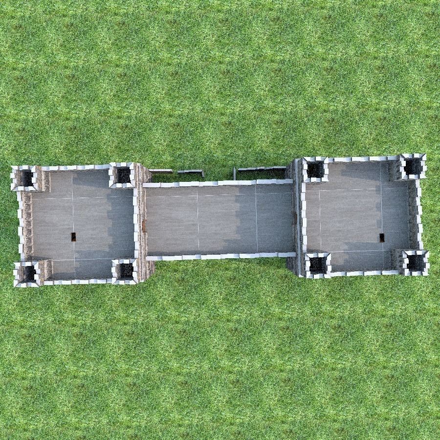 Medieval Entrance Tower Gate 3D model_5