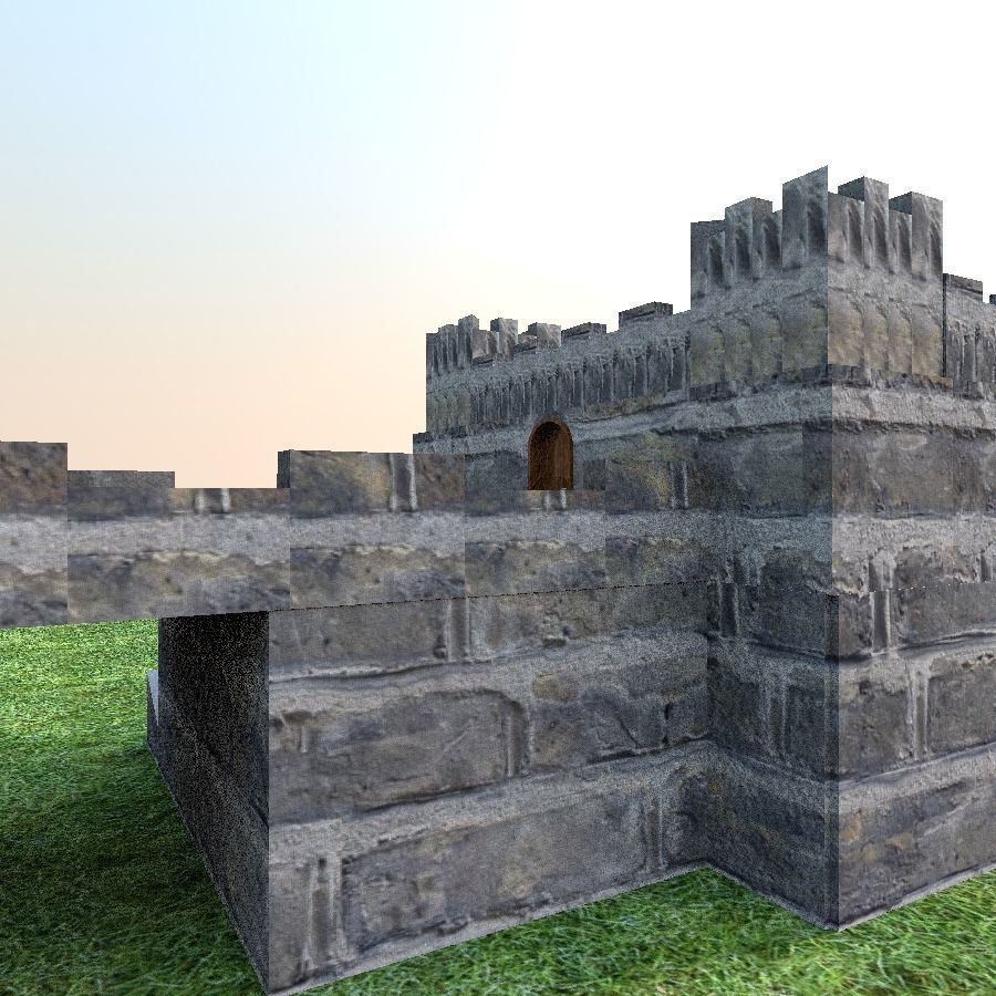 Medieval Entrance Tower Gate 3D model_7