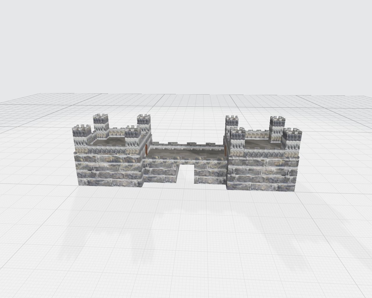 Medieval Entrance Tower Gate 3D model_27