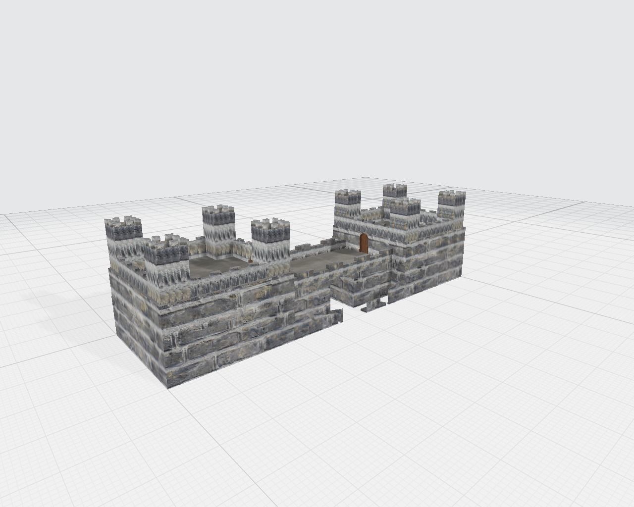 Medieval Entrance Tower Gate 3D model_29