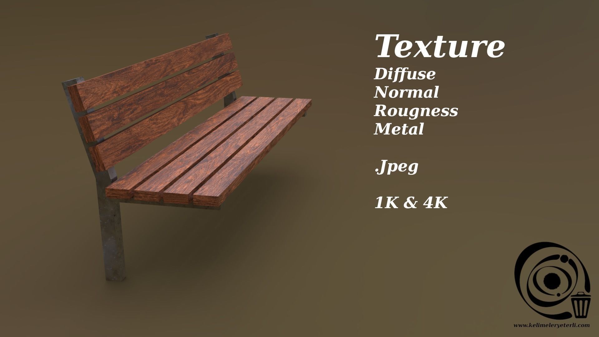 Bench 38 Low-poly 3D model_4