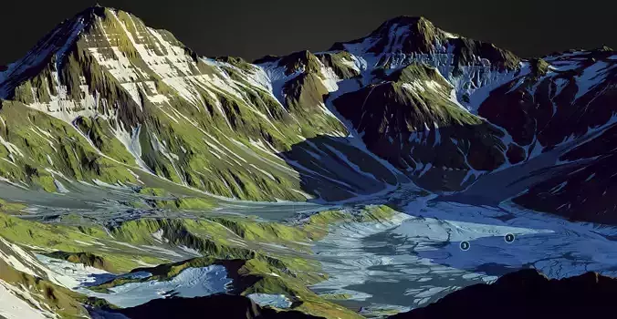 Melting Mountain Lake - World Machine