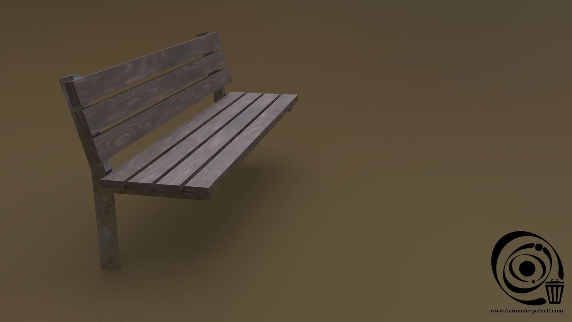 Bench 39 Low-poly 3D model_1