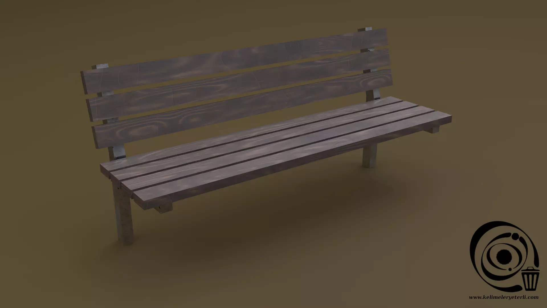 Bench 39 Low-poly 3D model_0