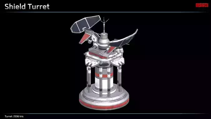 Shield and Concussion Turret Low-poly 3D model