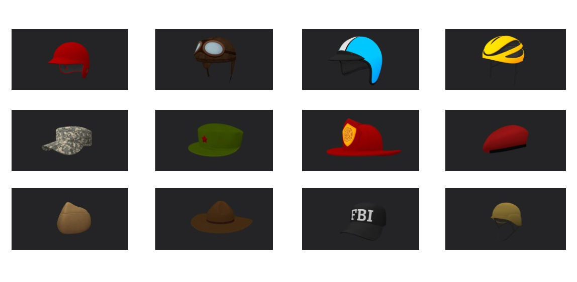Hats and Helmet Pack 4 3D model_18