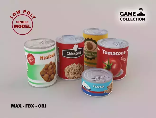 Food Cans lowpoly