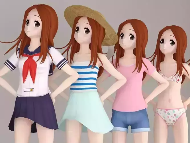 Takagi-san anime girl pose 01