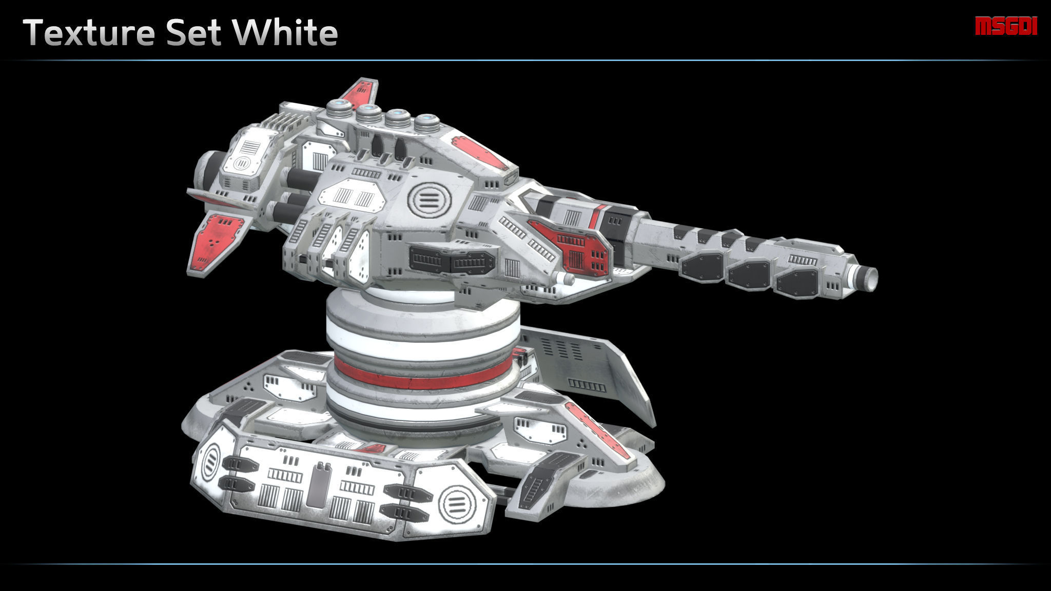 Plasma Turret Low-poly 3D model_6