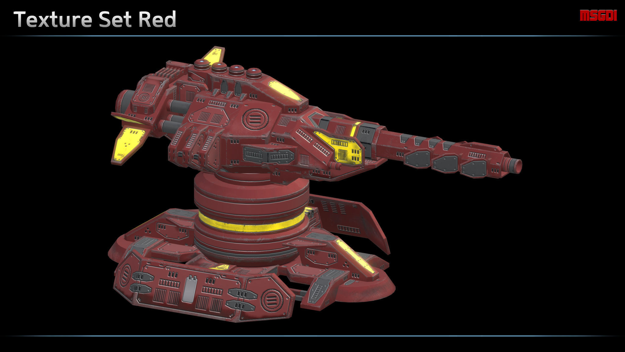 Plasma Turret Low-poly 3D model_5