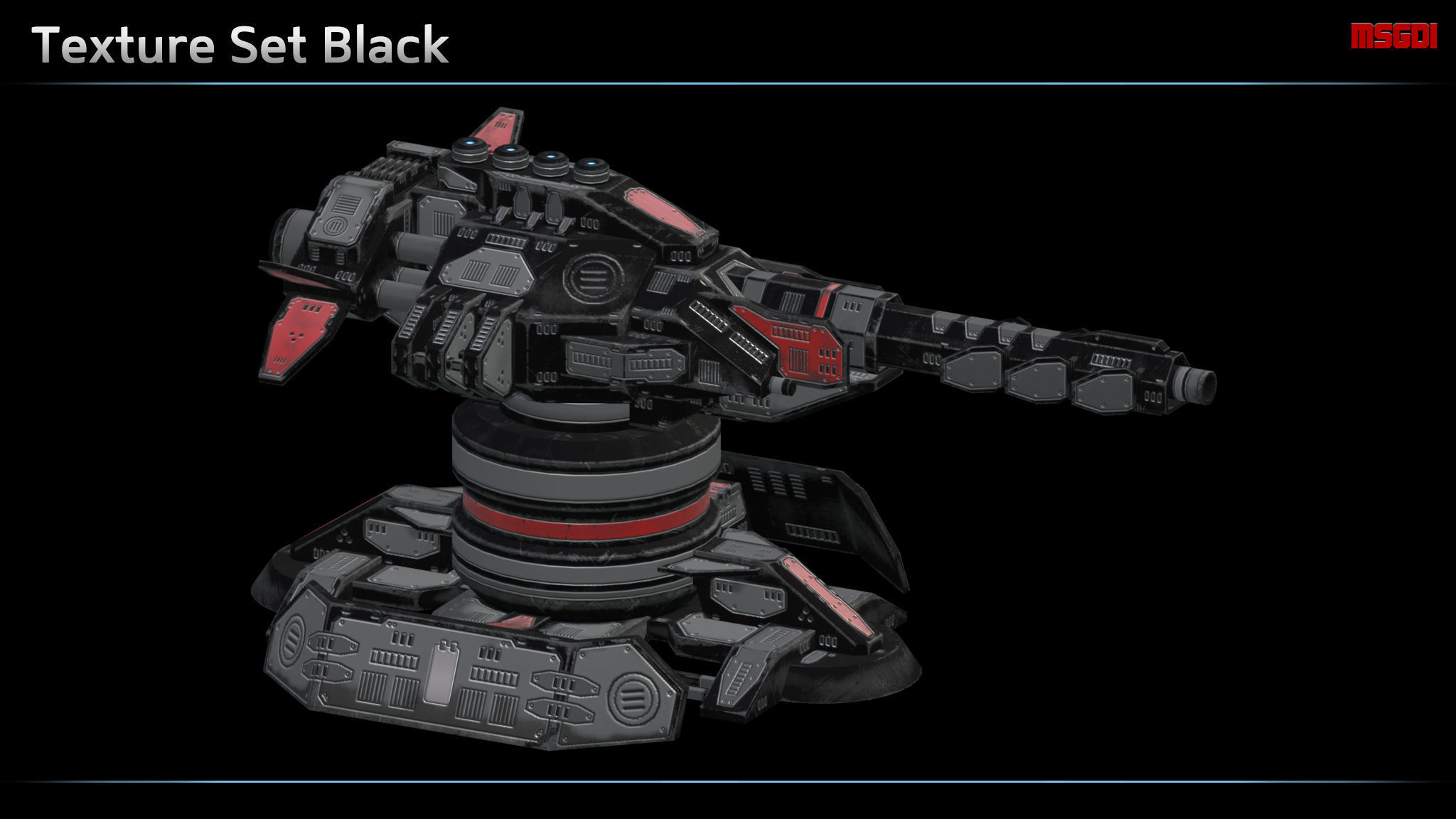 Plasma Turret Low-poly 3D model_1