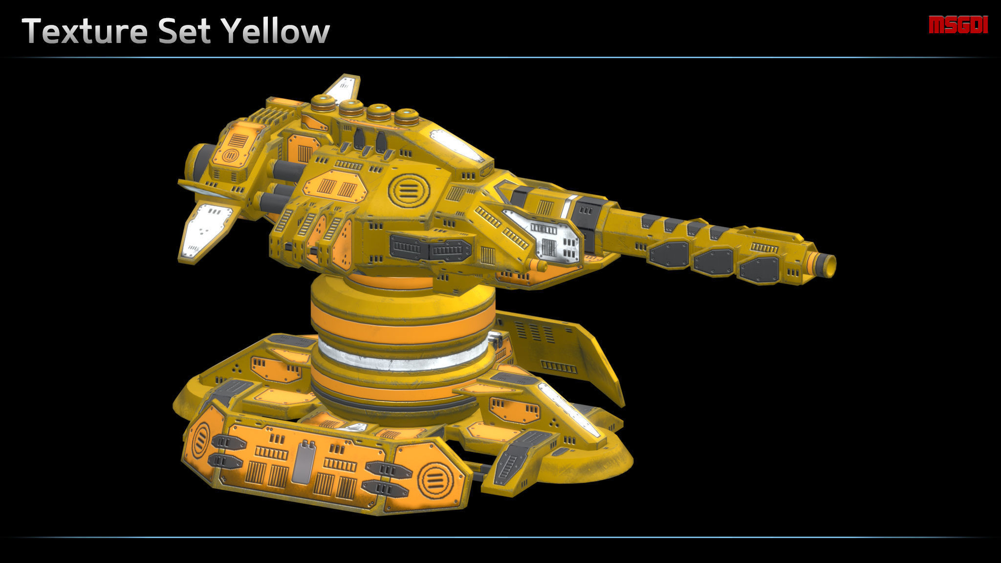 Plasma Turret Low-poly 3D model_7