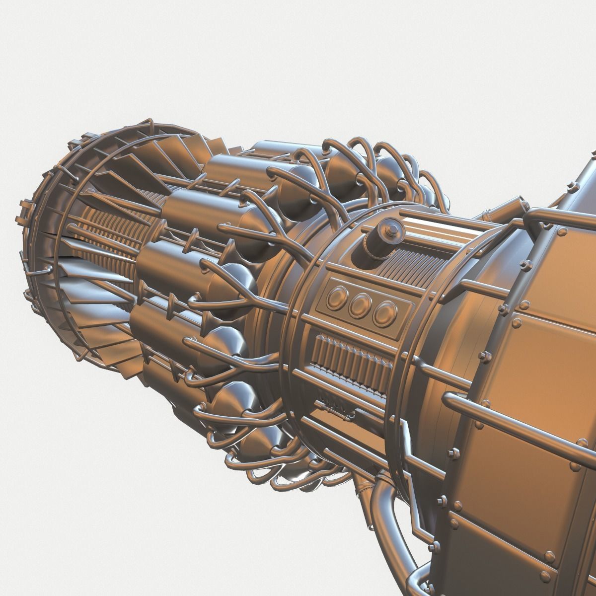 Afterburning Turbofan Engine 3D model_7