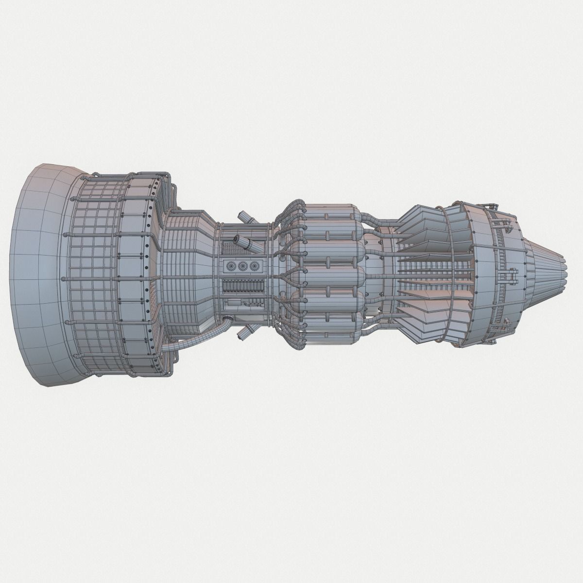 Afterburning Turbofan Engine 3D model_10
