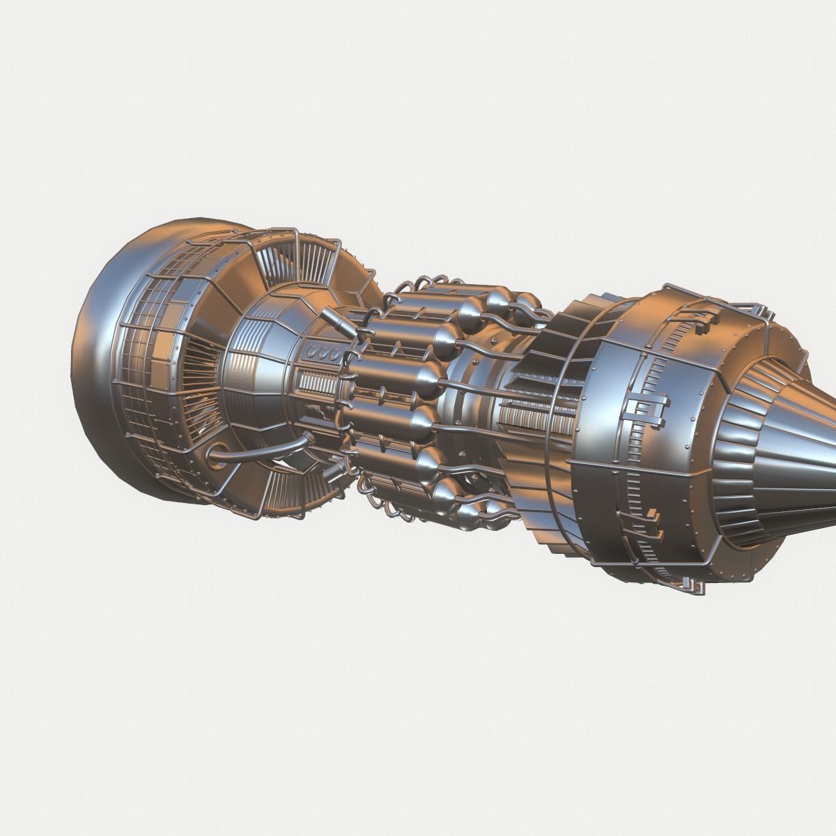 Afterburning Turbofan Engine 3D model_4