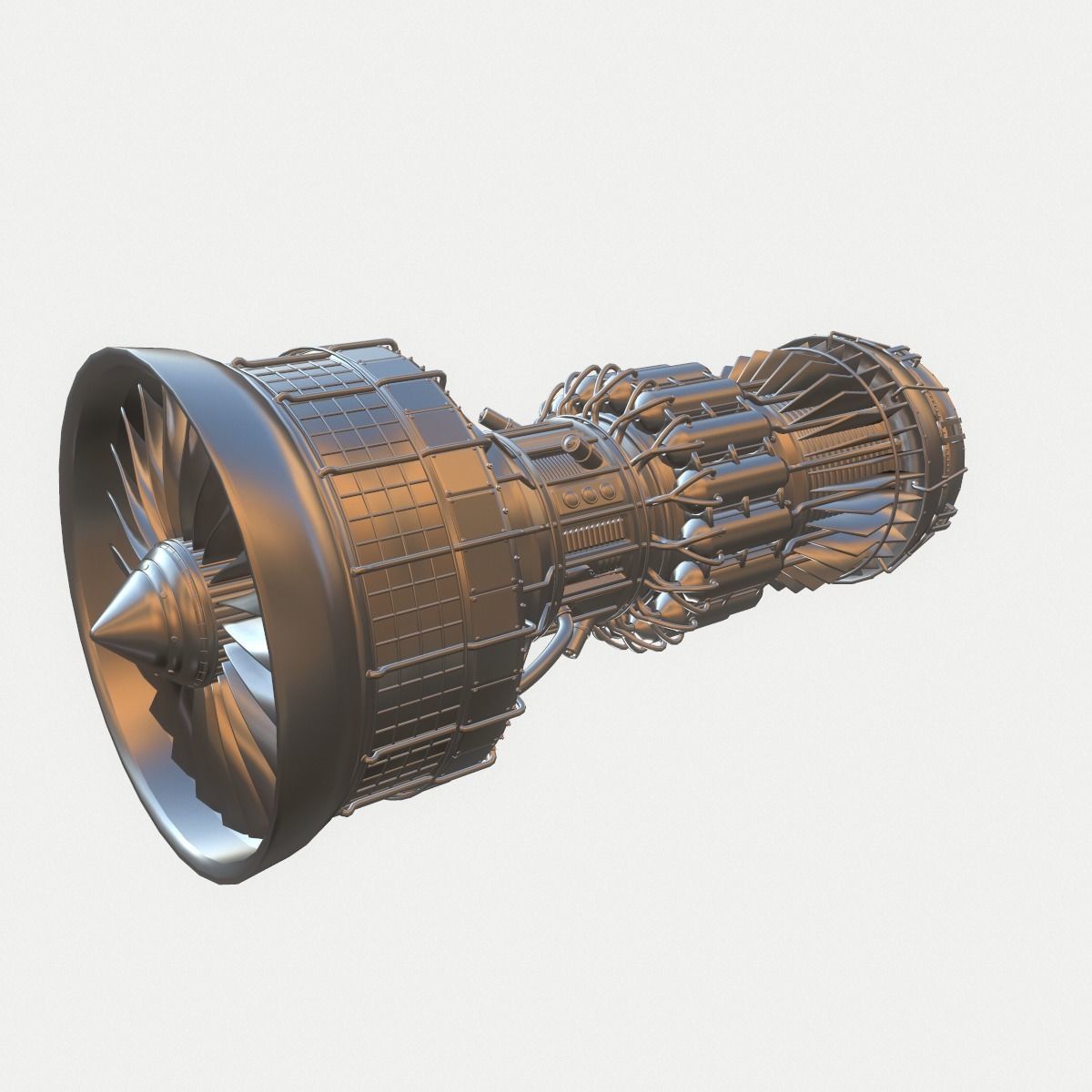 Afterburning Turbofan Engine 3D model_3