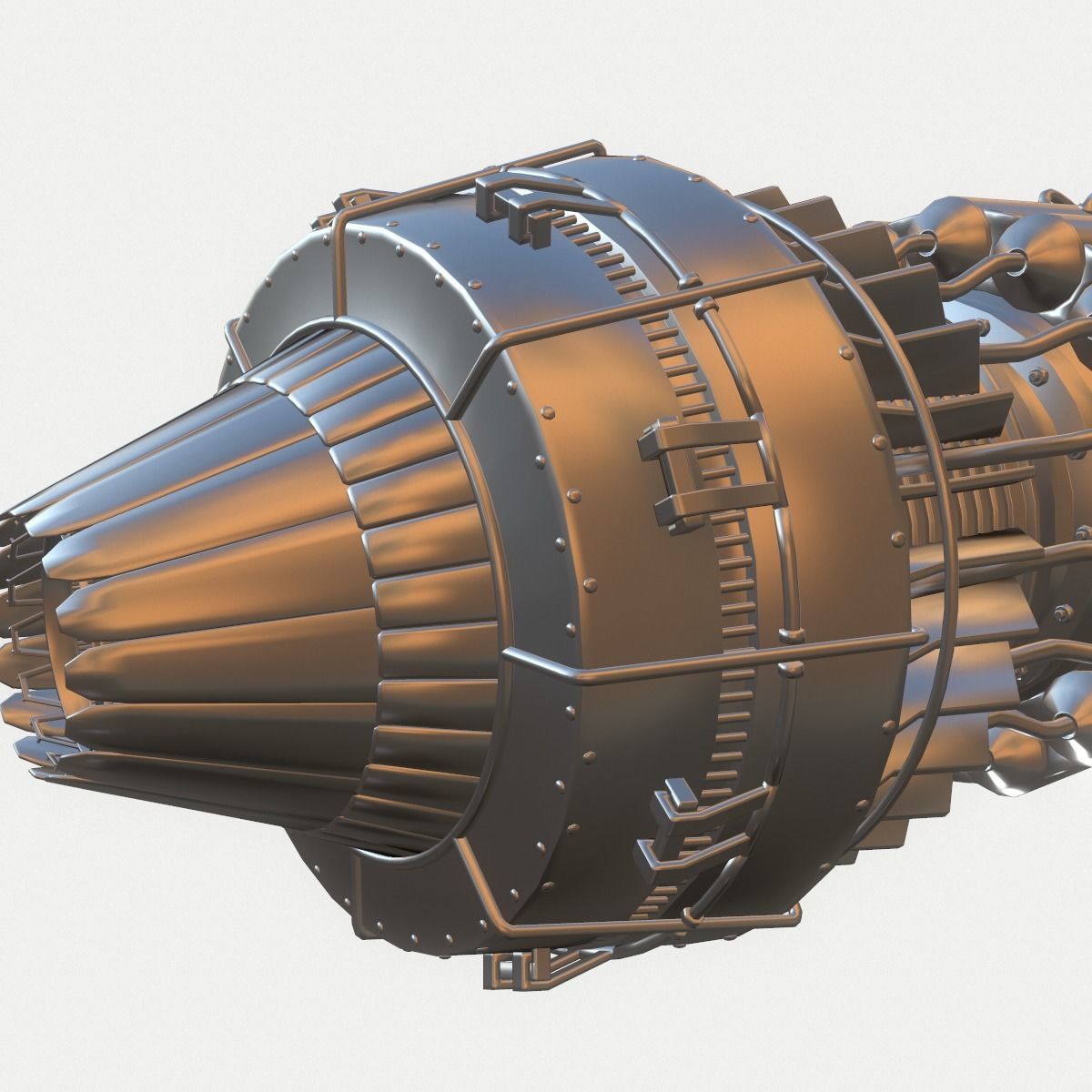 Afterburning Turbofan Engine 3D model_9