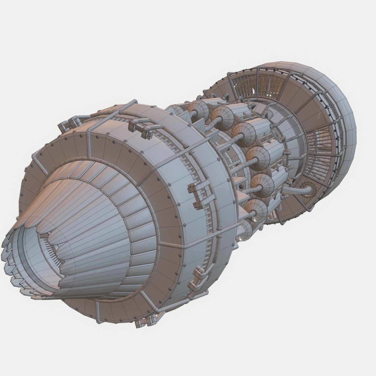Afterburning Turbofan Engine 3D model_12