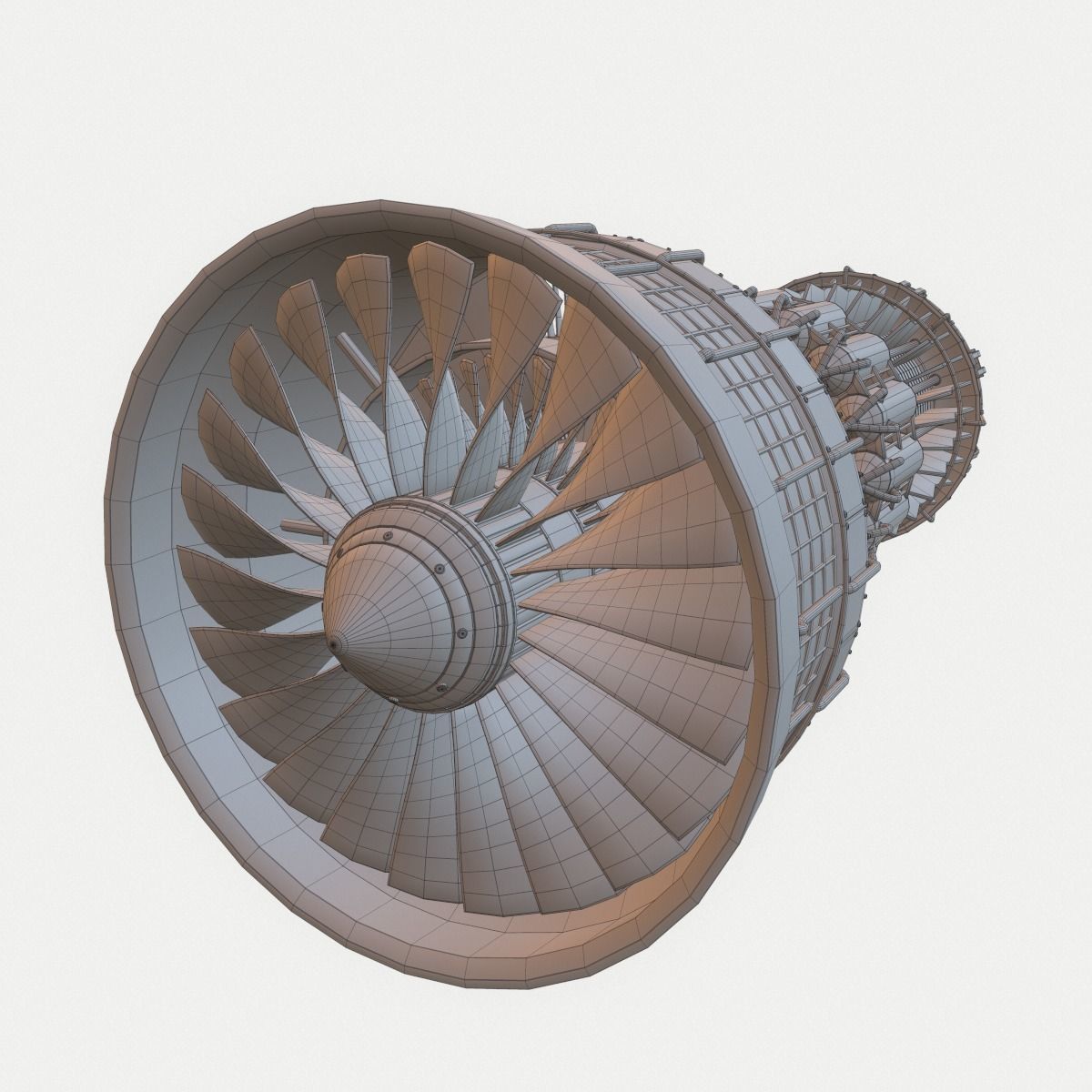 Afterburning Turbofan Engine 3D model_11