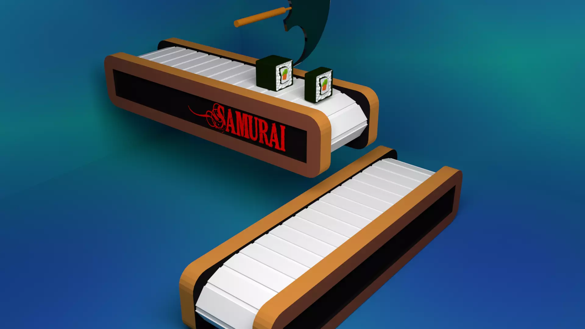 Sushi cut animation 3D model_0