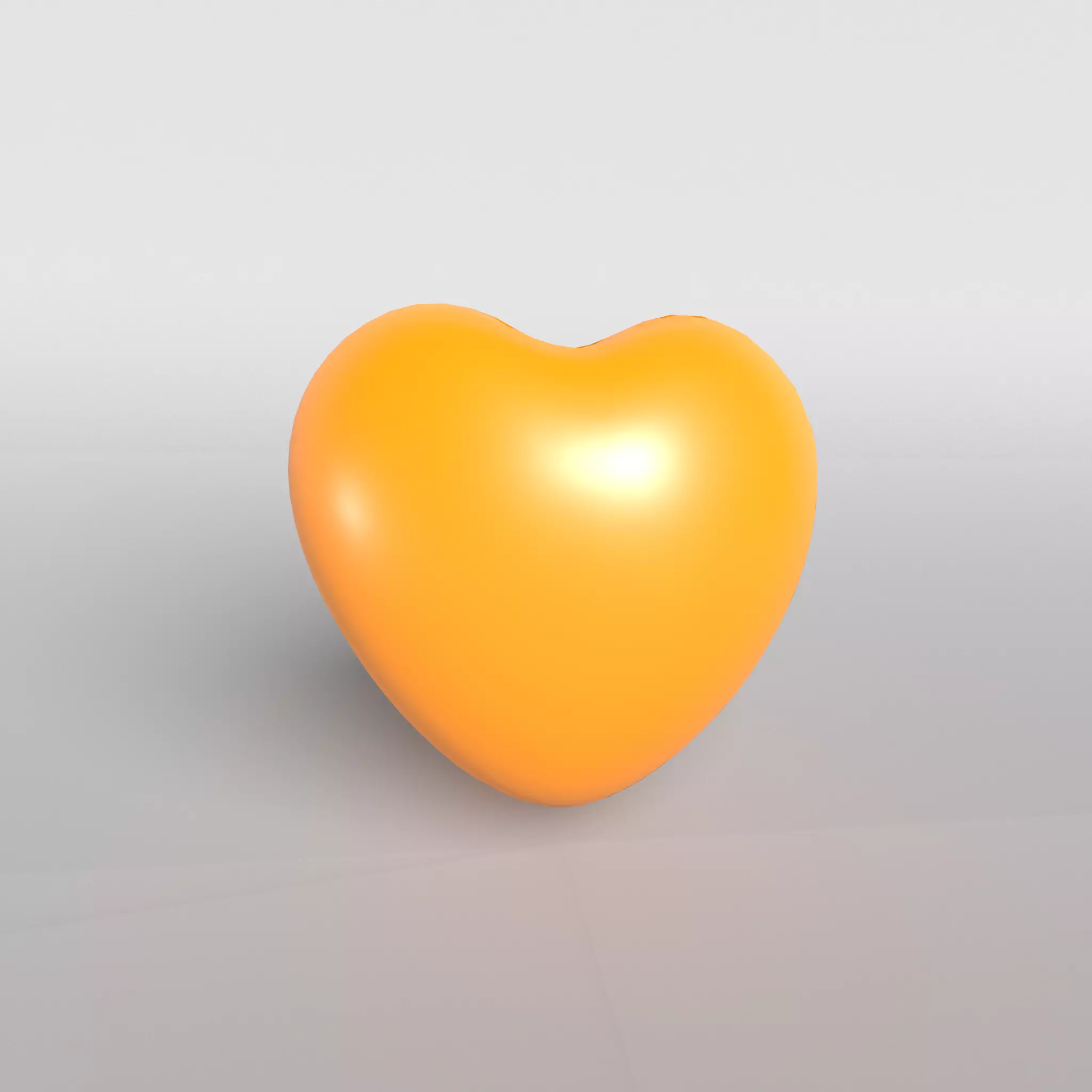 Orange Heart Low-poly 3D model_0