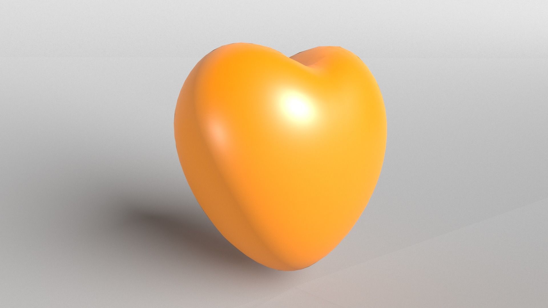 Orange Heart Low-poly 3D model_4