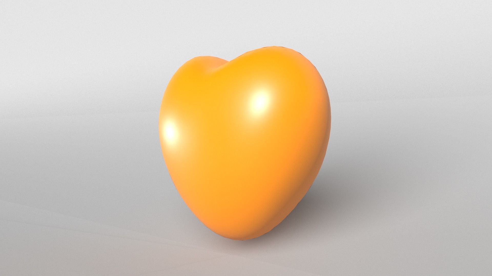 Orange Heart Low-poly 3D model_3