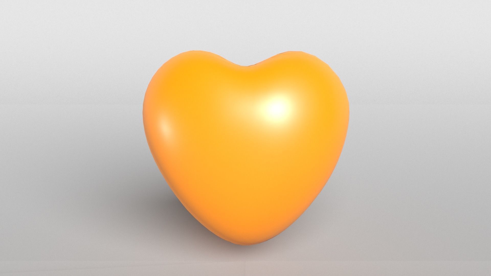 Orange Heart Low-poly 3D model_2