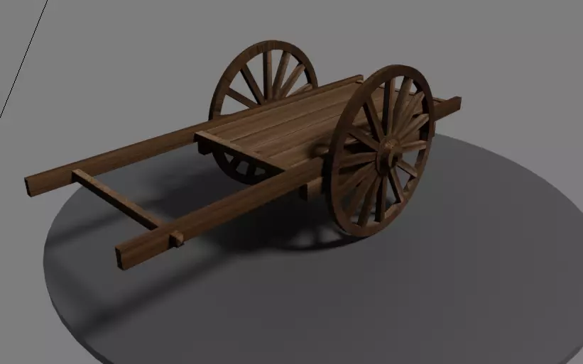 Kimetsu No Yaiba - Medieval Cart Low-poly 3D model_0