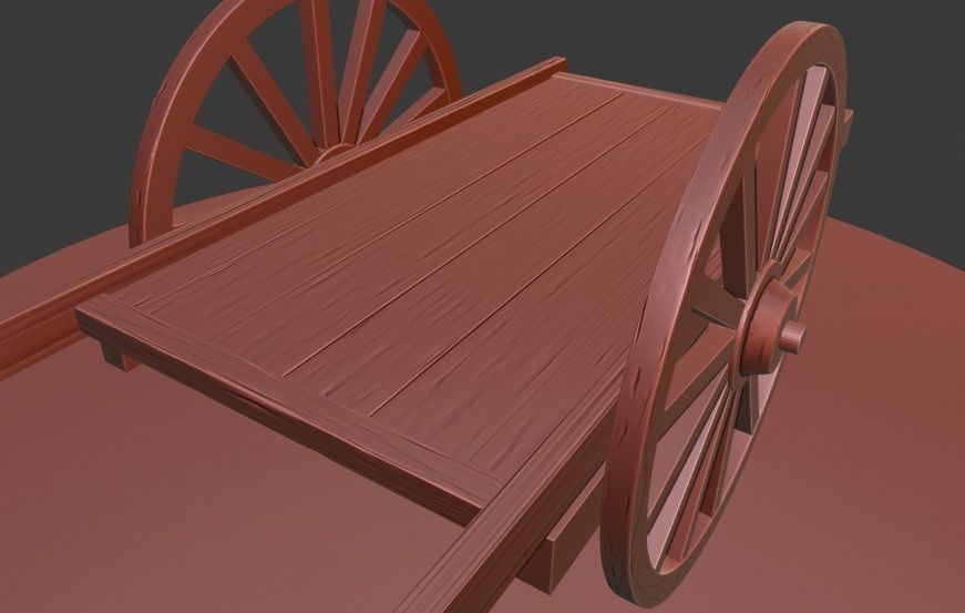 Kimetsu No Yaiba - Medieval Cart Low-poly 3D model_4